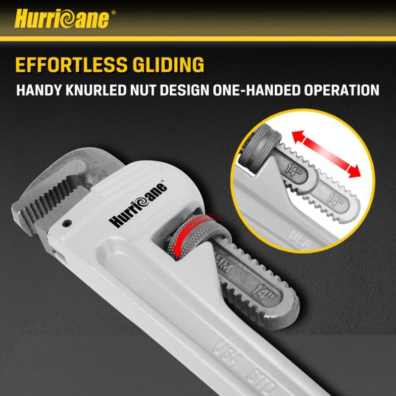 Llave de tubo HURRICANE 36 cm de aleación de aluminio de alta resistencia