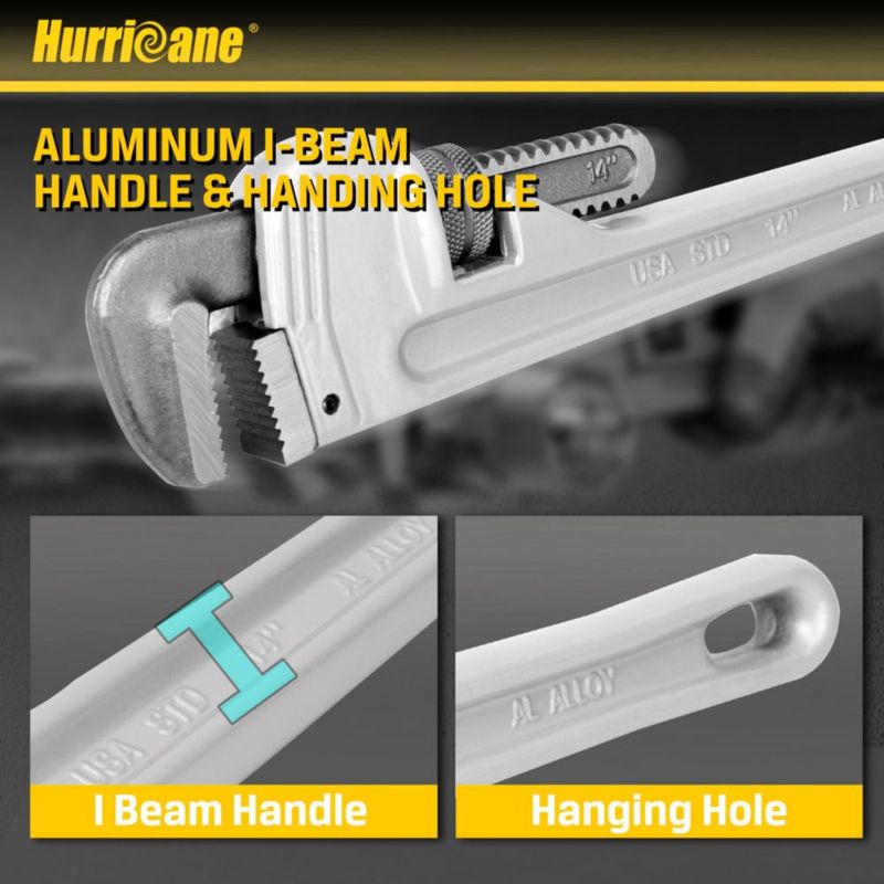Llave de tubo HURRICANE 36 cm de aleación de aluminio de alta resistencia