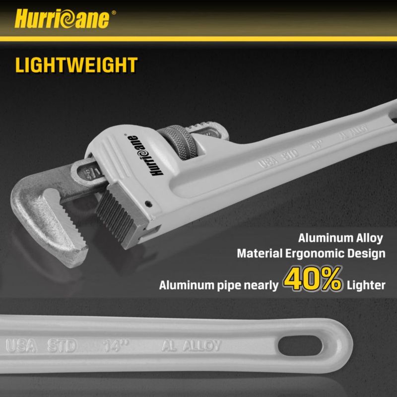 Llave de tubo HURRICANE 36 cm de aleación de aluminio de alta resistencia