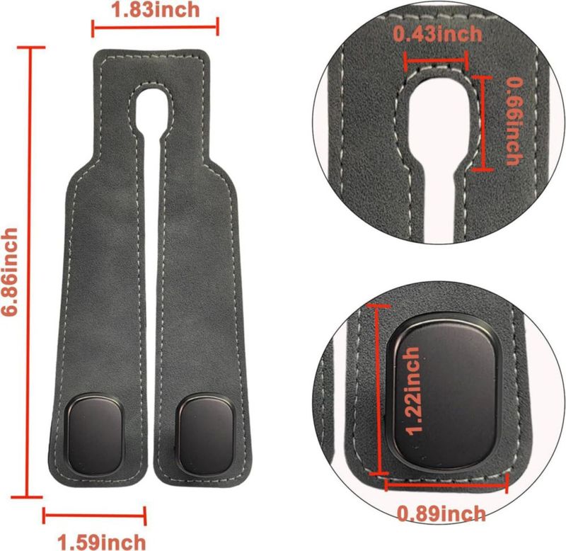 Ganchos para reposacabezas de coche Amelity paquete de 4 gris