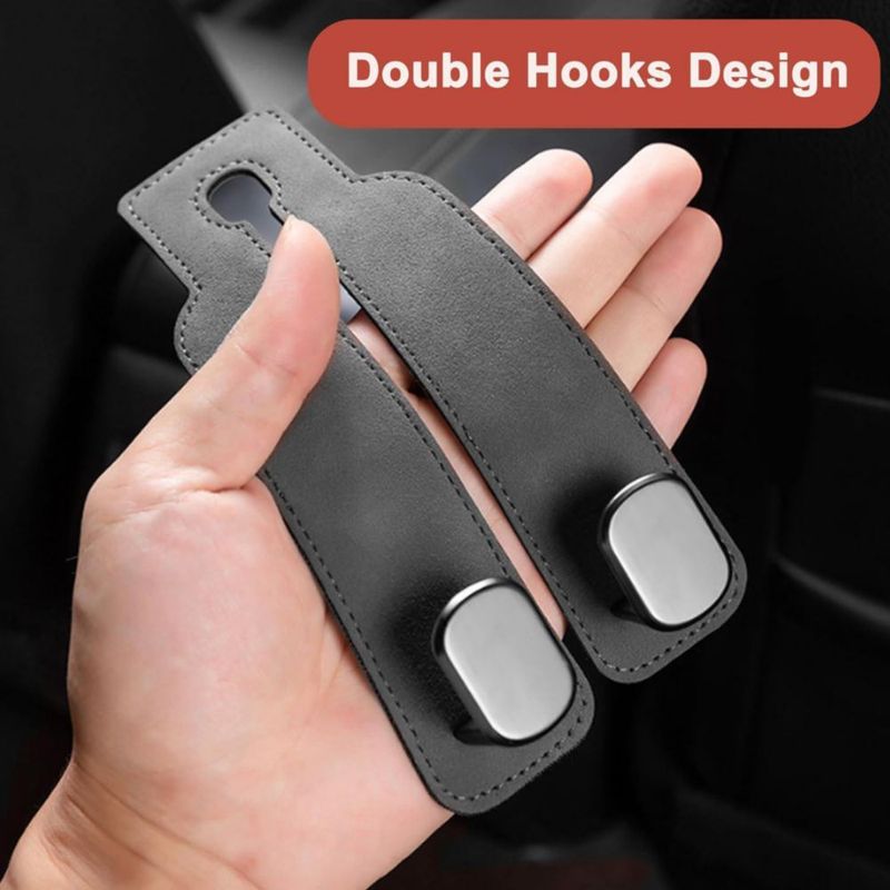 Ganchos para reposacabezas de coche Amelity paquete de 4 gris