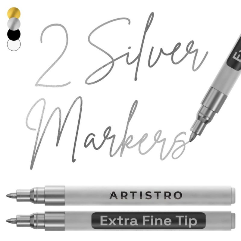 Marcador de pintura ARTISTRO 07 mm Plateado - Pack de 2