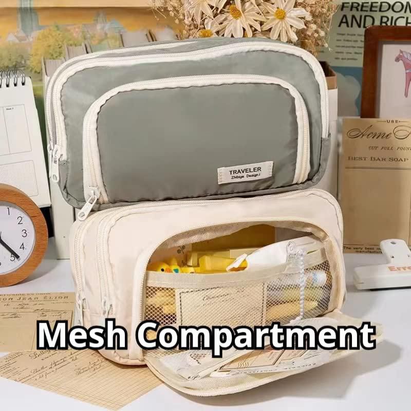 Estuche Onlvye de 3 compartimentos azul estético