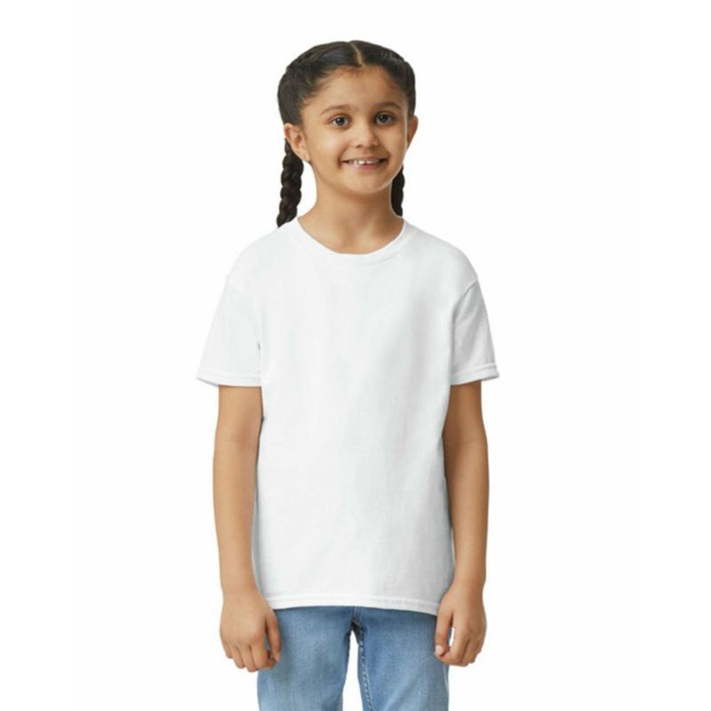 Camiseta juvenil Gildan G2000B Ultra Cotton blanca paquete de 12 talla XL