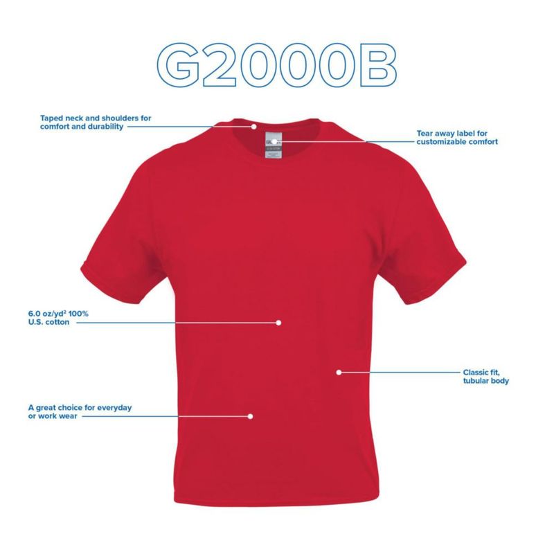 Camiseta juvenil Gildan G2000B Ultra Cotton blanca paquete de 12 talla XL
