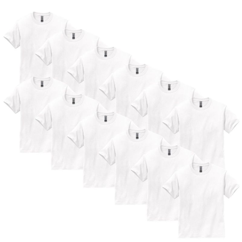 Camiseta juvenil Gildan G2000B Ultra Cotton blanca paquete de 12 talla XL
