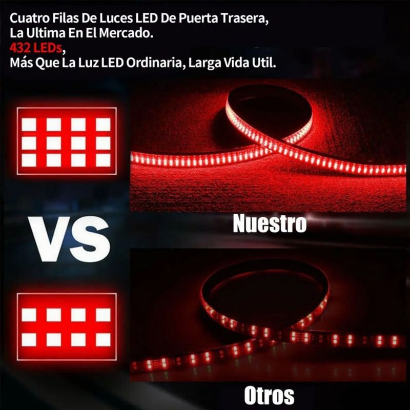 Tira Trasera Luces De Destello Dob 60 432led Negro