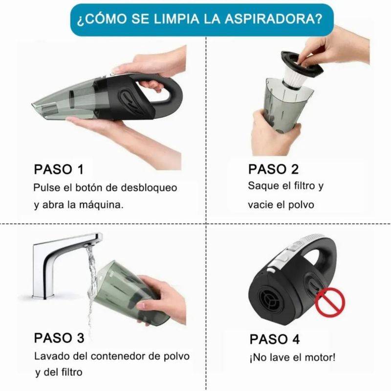 Aspirador De Mano Portátil Para Hogar Y Automóvil Gris