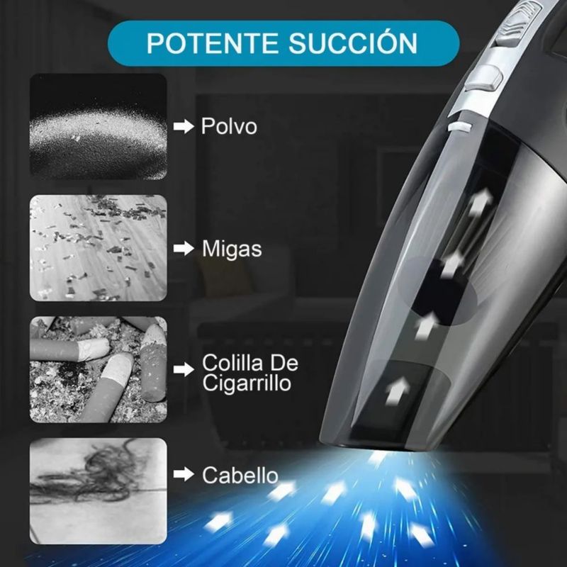 Aspirador De Mano Portátil Para Hogar Y Automóvil Gris