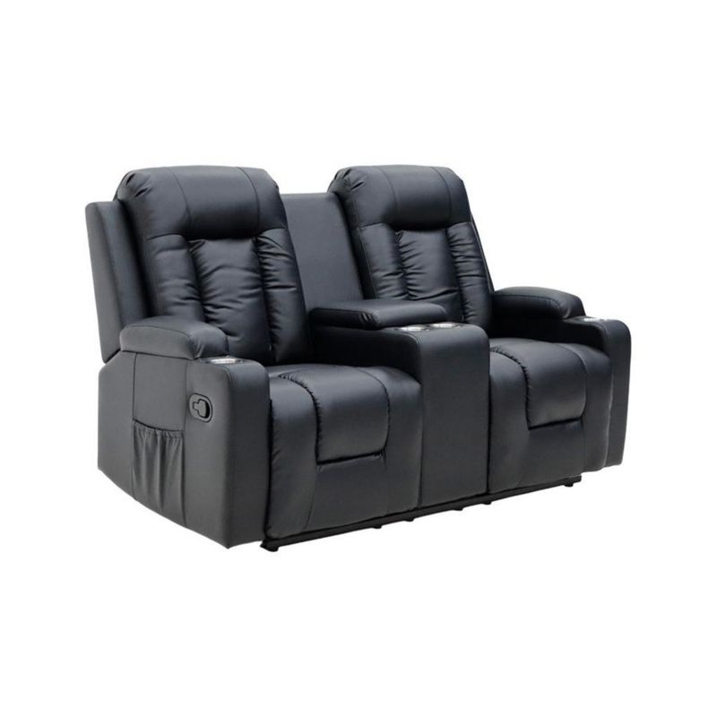 SILLON REPOSET BAYONA NEGRO, RECLINABLE, CONSOLA CENTRAL,PORTAVASOS