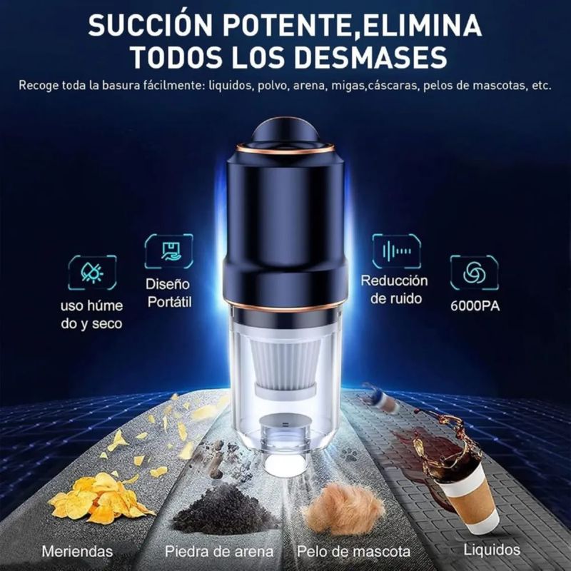 Aspiradora Para Auto Mini Portatil De Mano Inalambrica Azul