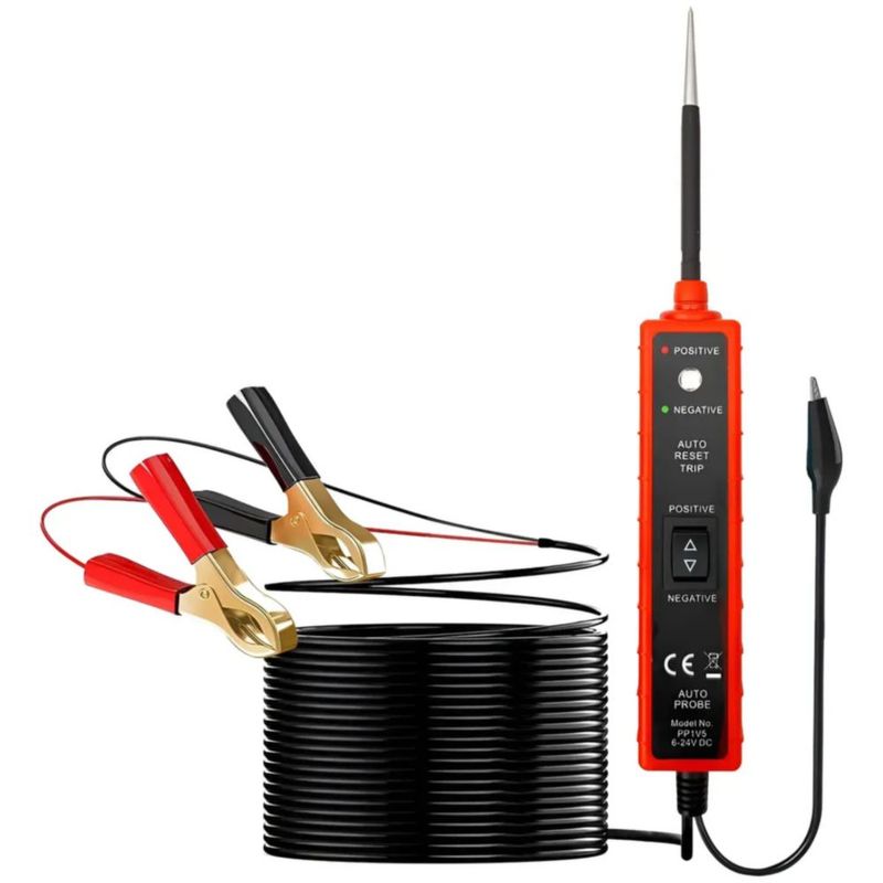 Comprobador De Circuitos Automotrices Em285 Rojo con Negro