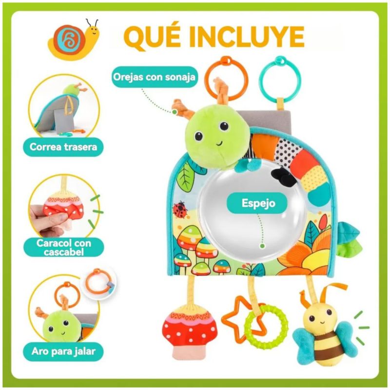 Espejo De Juego Para Bebé Tipo , Color  Verde Gusano