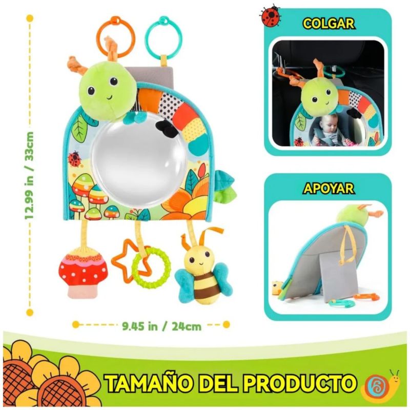 Espejo De Juego Para Bebé Tipo , Color  Verde Gusano