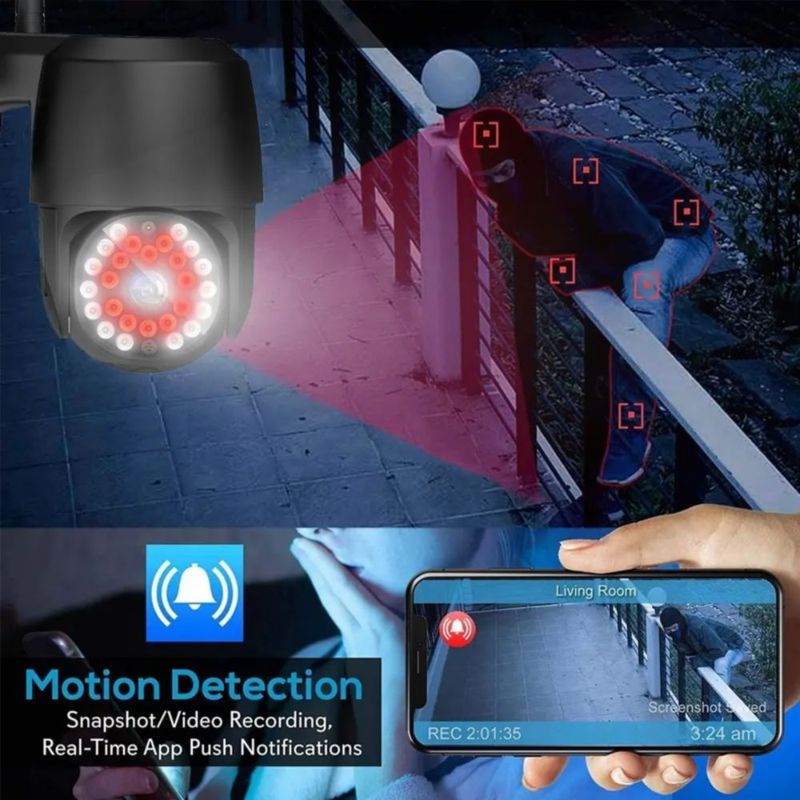 Cámara De Seguridad Wifi Exterior 1080p Con Led Iluminación Negro
