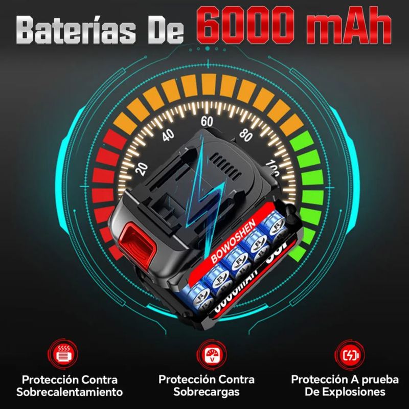Pistola De Impacto Llave De Trinquete Eléctrica Inalámbrica Azul con Negro