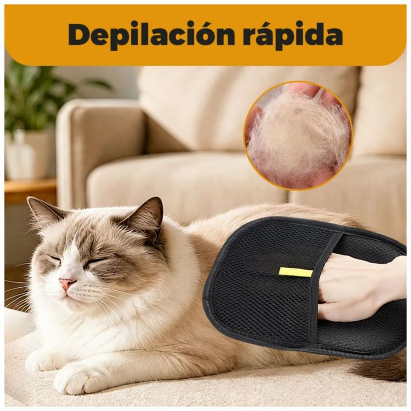 2pz Guante Cepillo Quita Pelo Removedor Pelusa, Color Negro