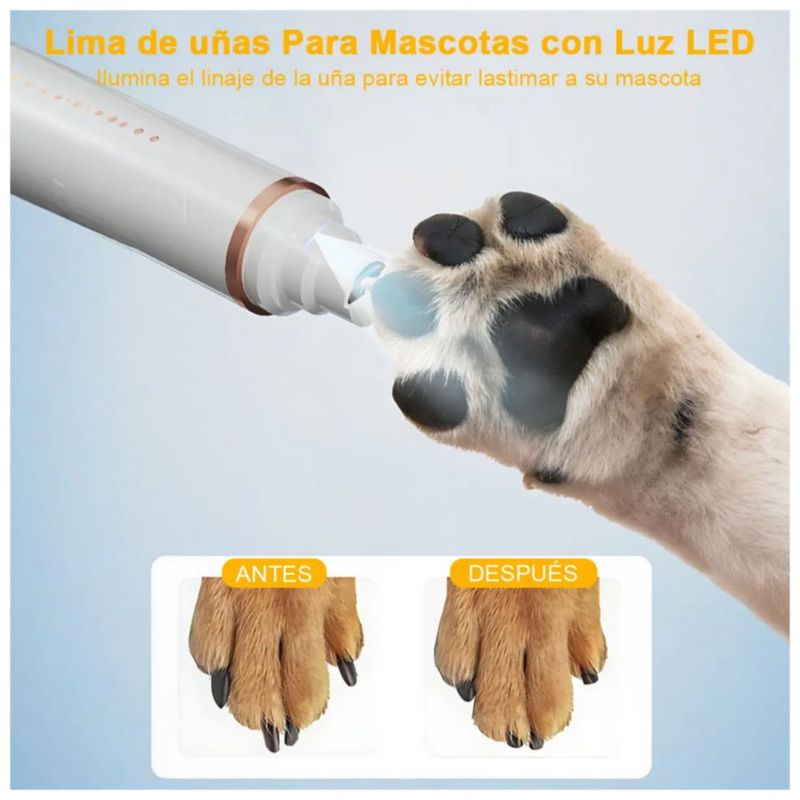 Lima  de Uñas+Cortapelos Rasuradora para  mascotas, Color Blanco