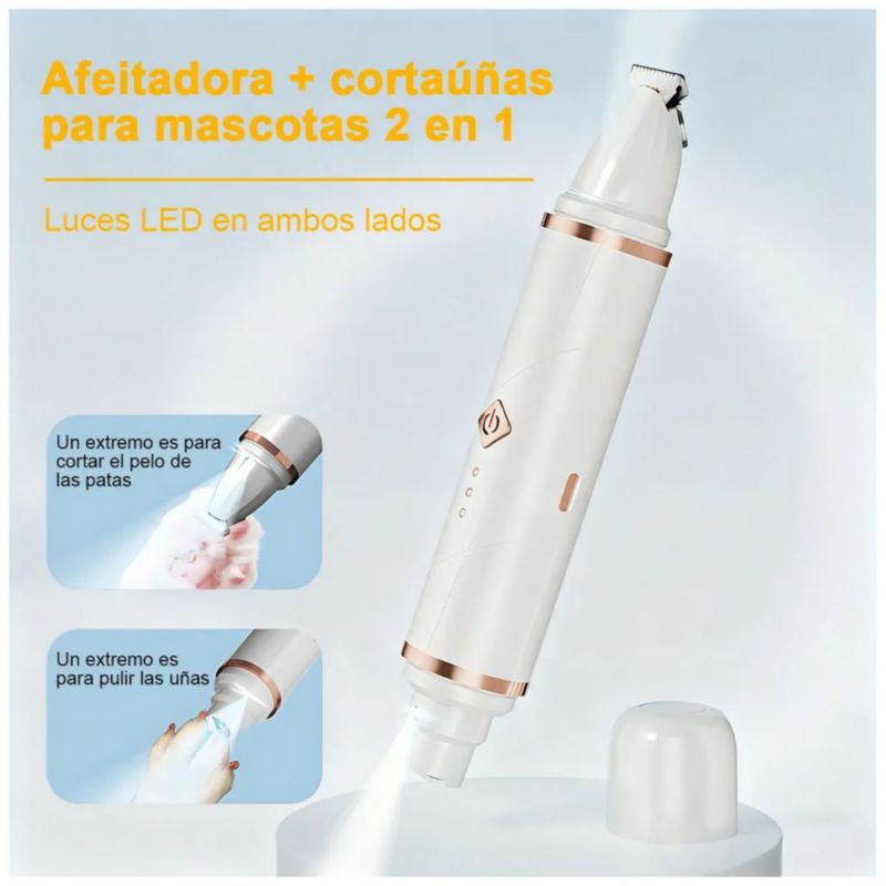 Lima  de Uñas+Cortapelos Rasuradora para  mascotas, Color Blanco