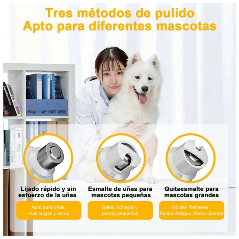 Lima  de Uñas+Cortapelos Rasuradora para  mascotas, Color Blanco
