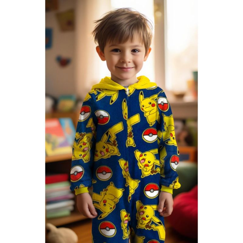 Pijama Pokémon para Niños – Mono con Cremallera y Capucha (Disfraz)