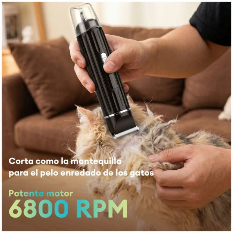 Máquina Rasuradora Cortar Pelo Perros Y Gatos Mascotas, Color Negro
