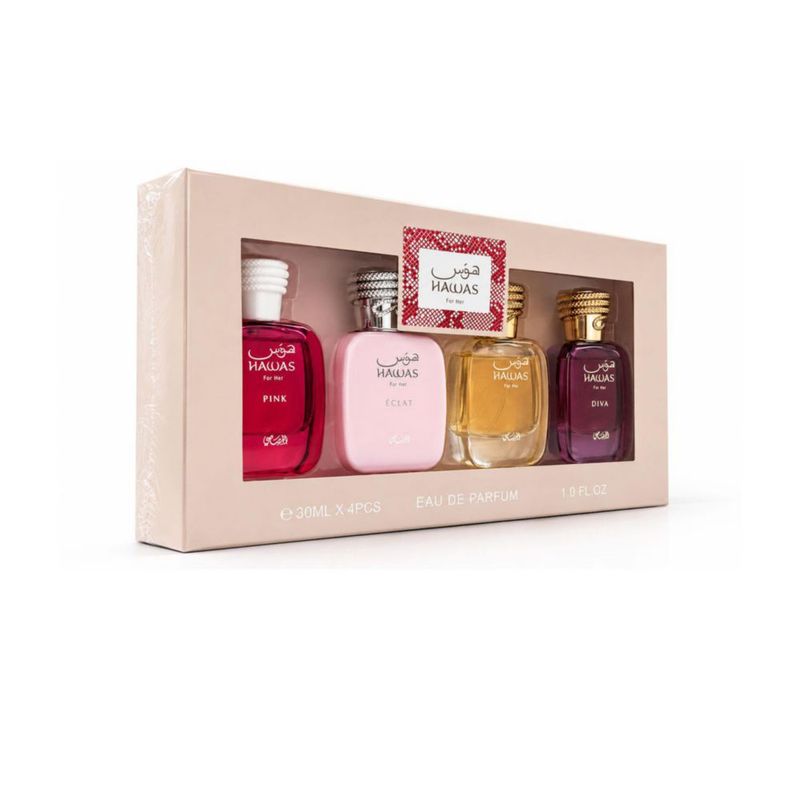 RASASI Set 4 Perfumes Hawas for Her Mujer Fragancia Arabe Eau Parfum 30ml