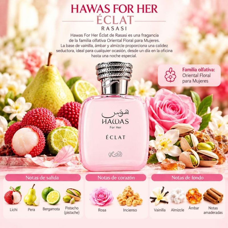 RASASI Set 4 Perfumes Hawas for Her Mujer Fragancia Arabe Eau Parfum 30ml