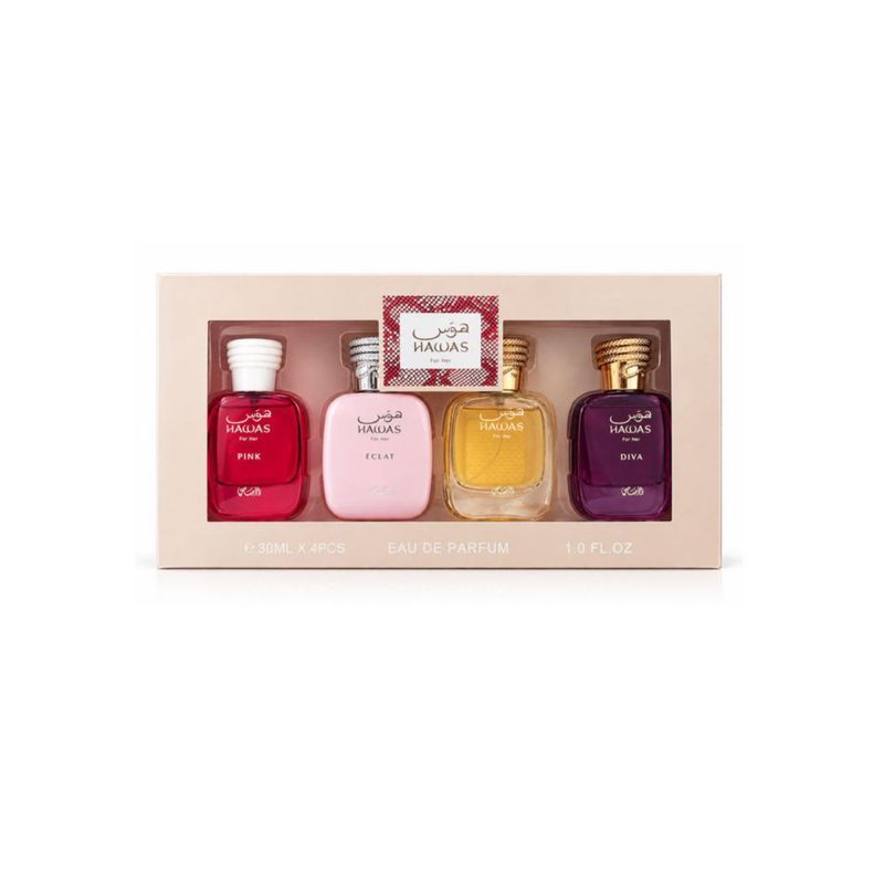 RASASI Set 4 Perfumes Hawas for Her Mujer Fragancia Arabe Eau Parfum 30ml