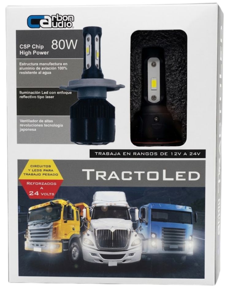 Par Focos LED Tracto H13 Carbon Audio 80W 12000LM CA-H1300280PR