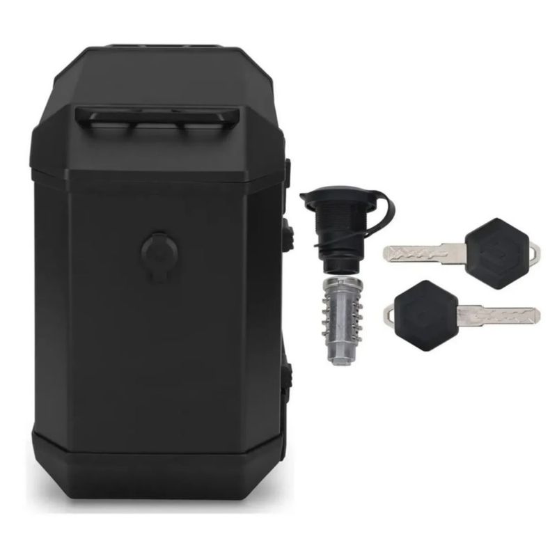 Maleta Lateral Izquierda Furchtlos 36 Litros Negro Para Moto Rider One