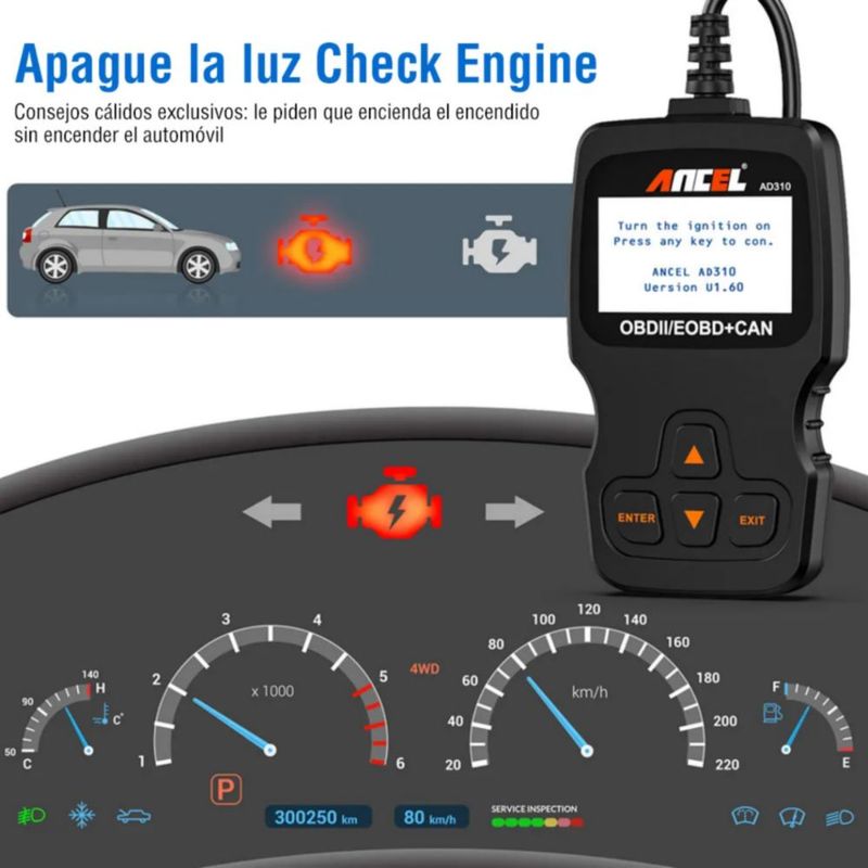 Escáner Obd2 Launch Elm327 P/motor De Automóvil Multimarca Negro