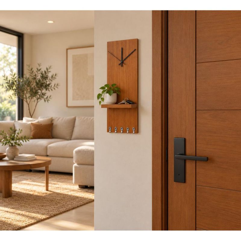 Estante Reloj Organizador De Pared Multiusos Con 5 Ganchos Tzalam