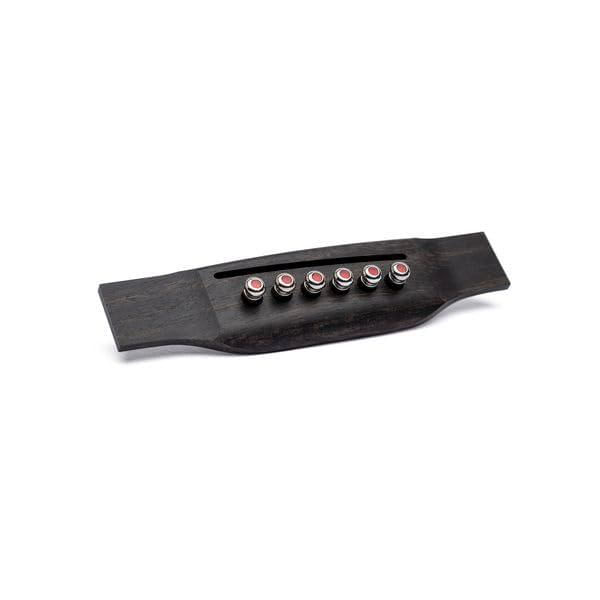 Pines de Puente LUXE BY MARTIN® para Guitarra – Cromo con Incrustación Roja (Pack de 6)
