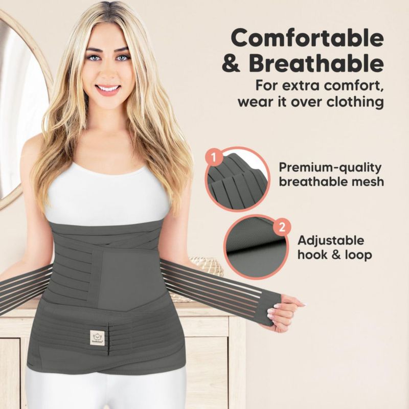 Faja Abdominal KeaBabies 3‑en‑1 Postparto M/L Gris Místico