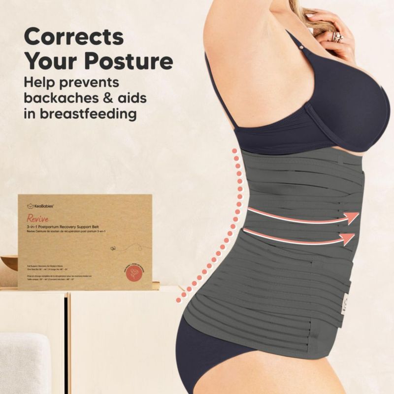 Faja Abdominal KeaBabies 3‑en‑1 Postparto M/L Gris Místico