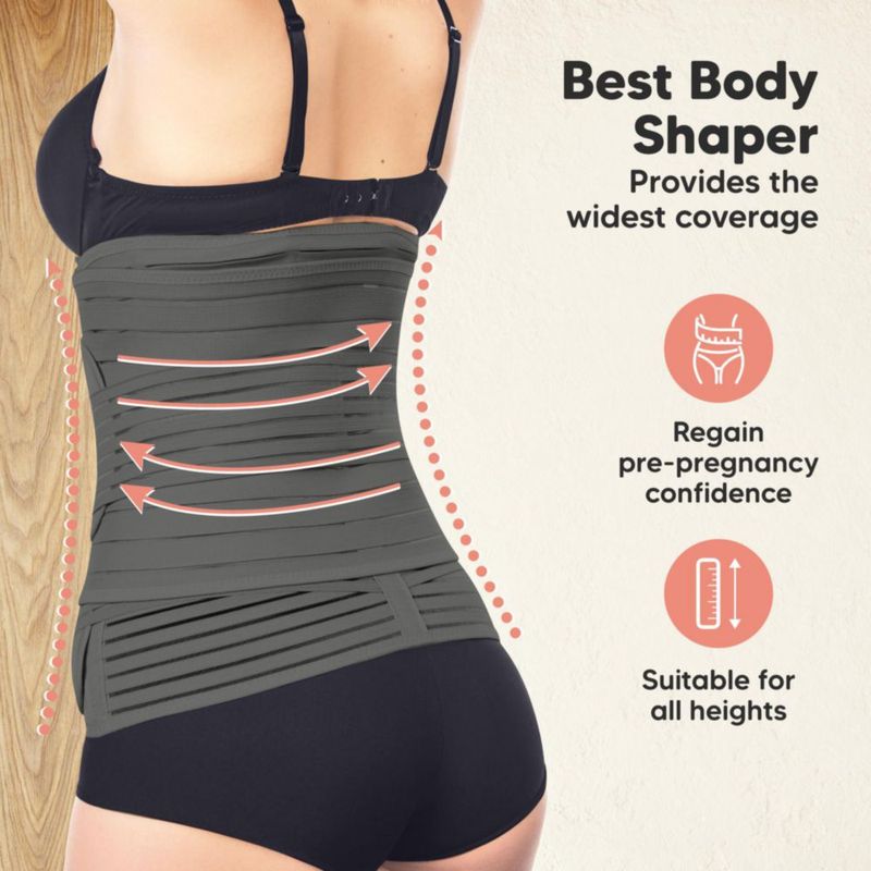 Faja Abdominal KeaBabies 3‑en‑1 Postparto M/L Gris Místico