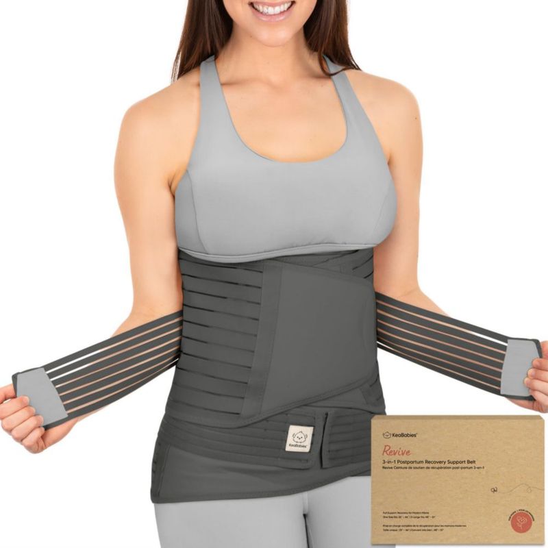 Faja Abdominal KeaBabies 3‑en‑1 Postparto M/L Gris Místico