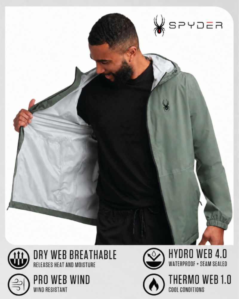 Chaqueta impermeable con capucha para hombre Spyder COAT
