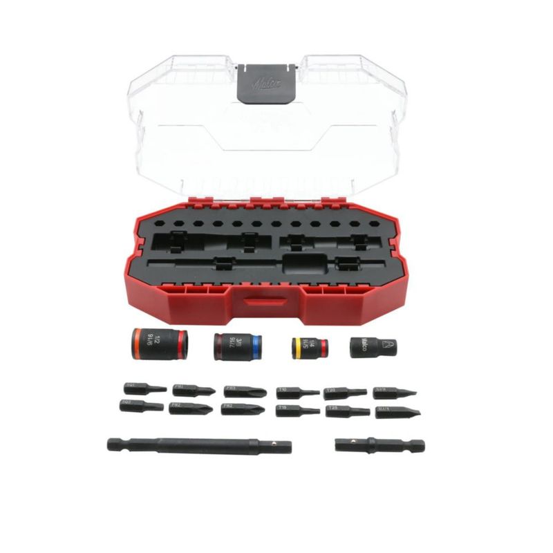 Kit de Casquillos Malco 1/4"-9/16" 12 Bits con Estuche Premium