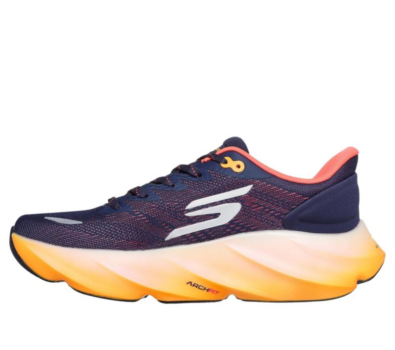 Zapatilla de running Skechers Aero Burst azul marino/naranja talla 10