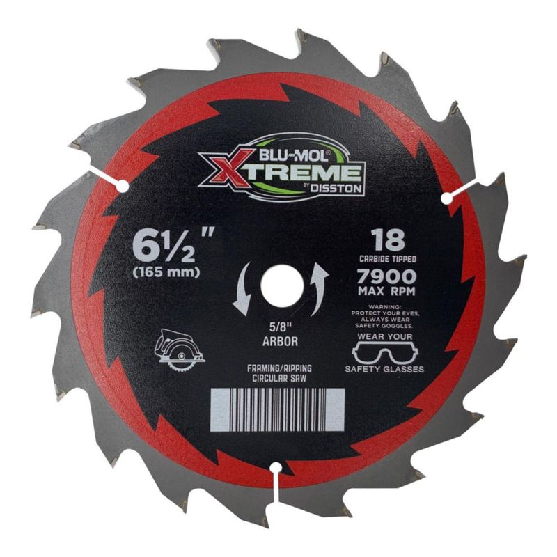 Hoja de sierra circular Disston de 6.5 pulgadas con punta de carburo 18 dientes