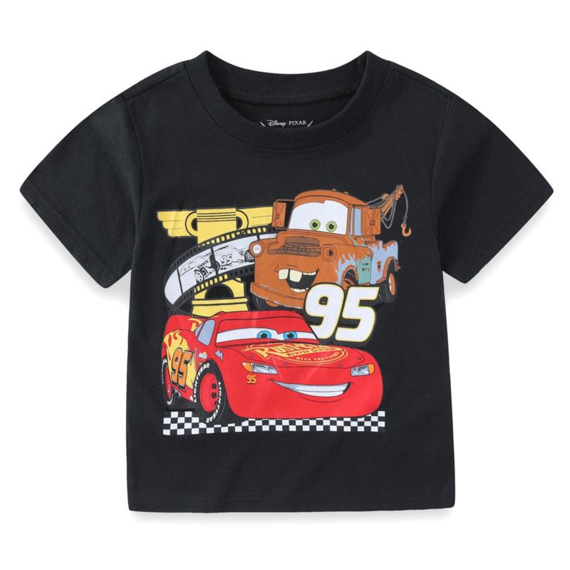 Conjunto de camiseta y pantalón corto Disney Cars 2T-7 para niños