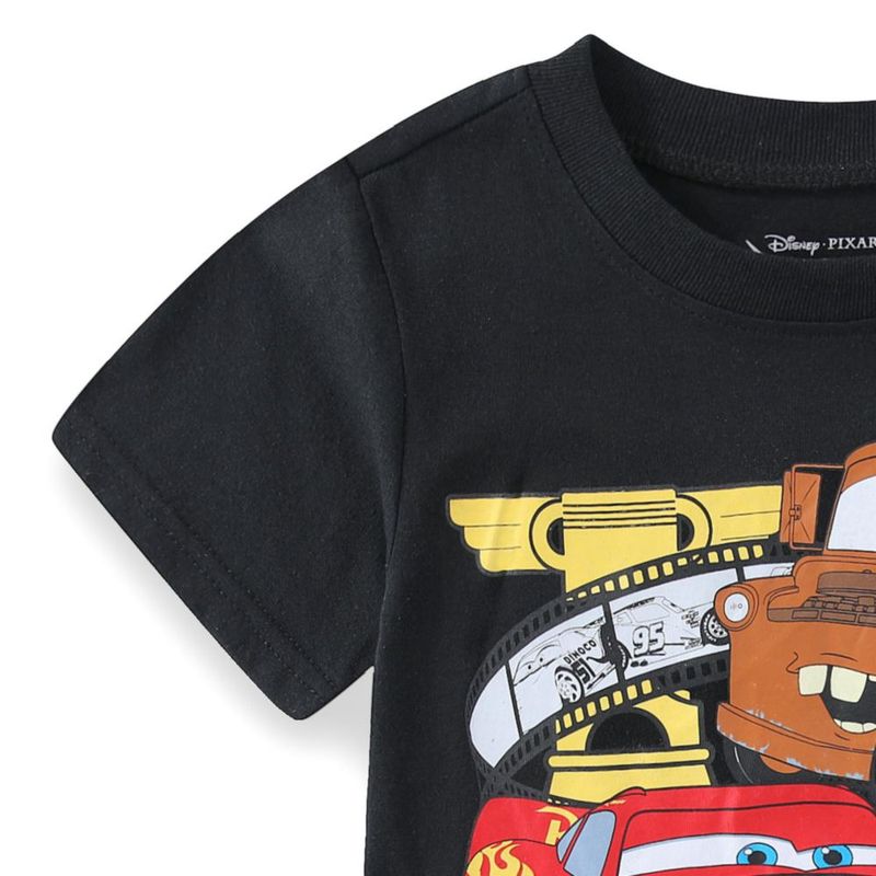 Conjunto de camiseta y pantalón corto Disney Cars 2T-7 para niños