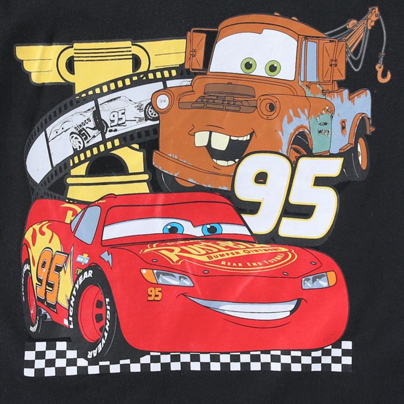 Conjunto de camiseta y pantalón corto Disney Cars 2T-7 para niños