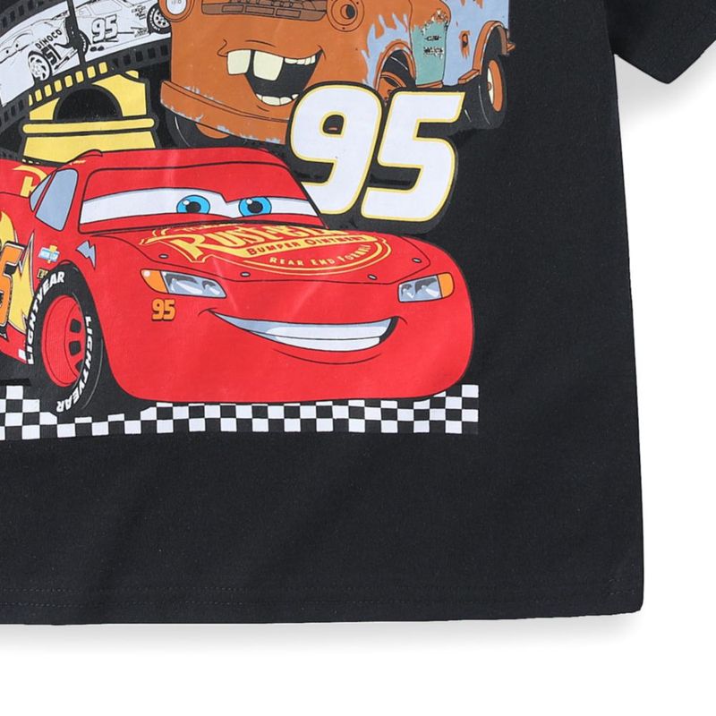 Conjunto de camiseta y pantalón corto Disney Cars 2T-7 para niños