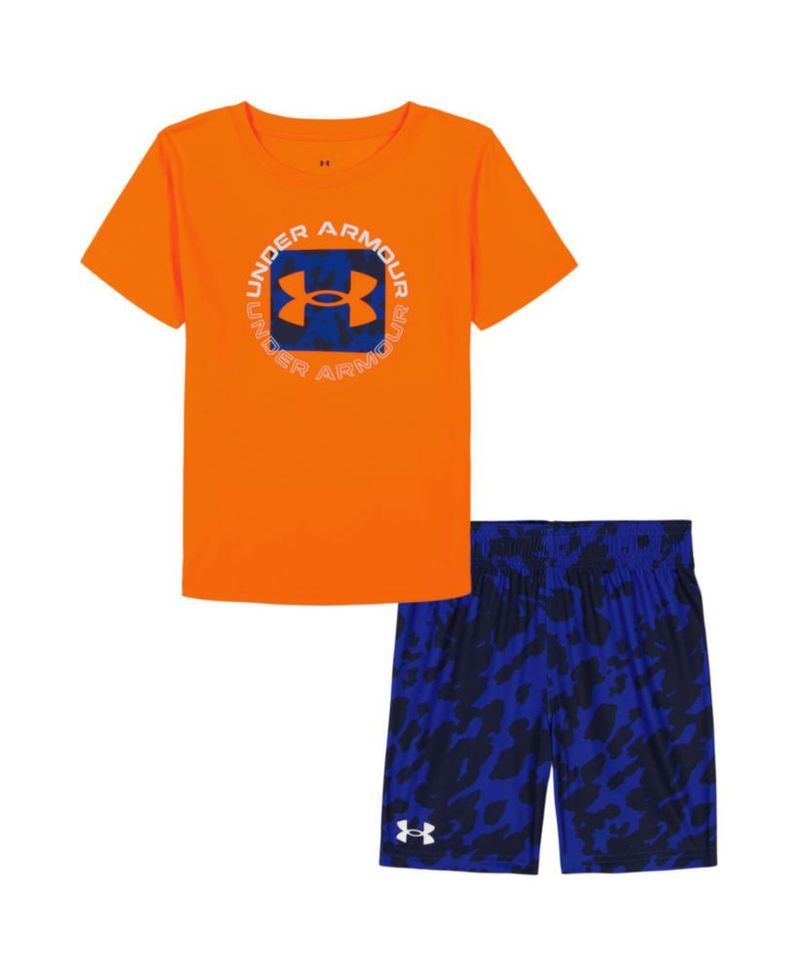 Conjunto Under Armour para niño talla 5 estampado naranja