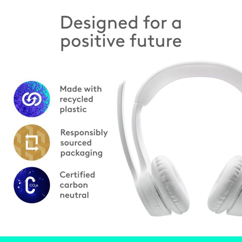 Auriculares inalámbricos Bluetooth Logitech Zone 300 con micrófono - Blanco