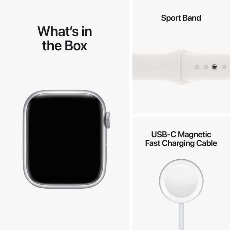 Apple Watch Series 8 [GPS 45 mm] reacondicionado carcasa de aluminio plateado con correa deportiva