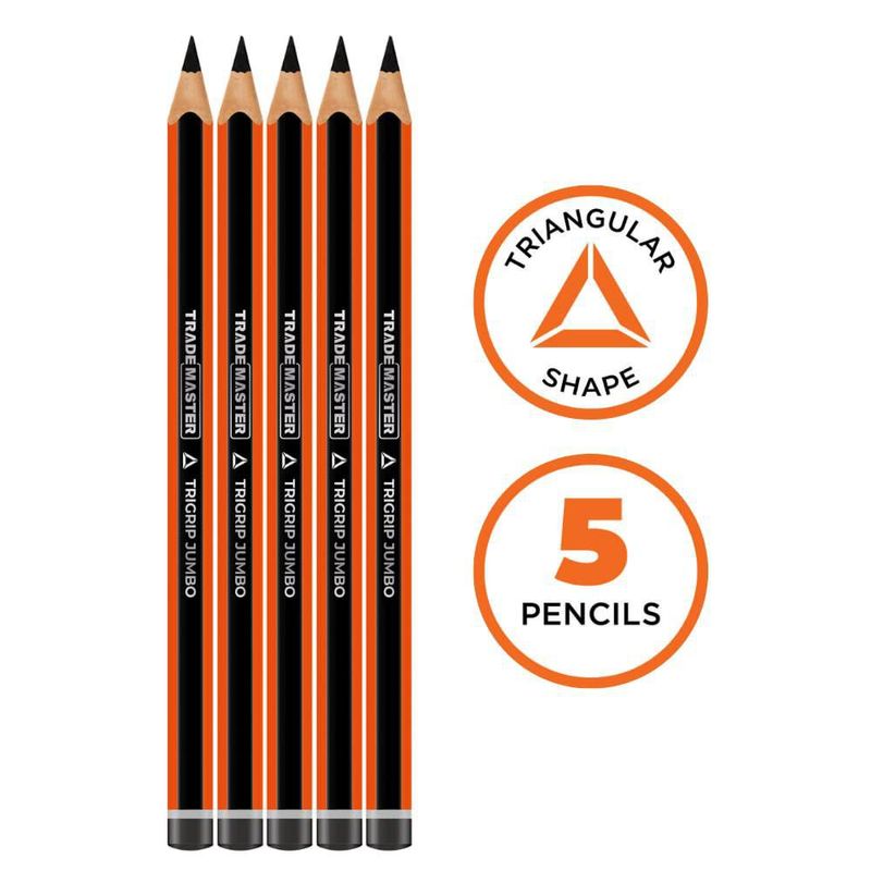 Lápices de Carpintero Trademaster Pack de 5 TriGrip